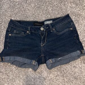 Aeropostale Dark Blue Rolled-Hem Denim Shorts